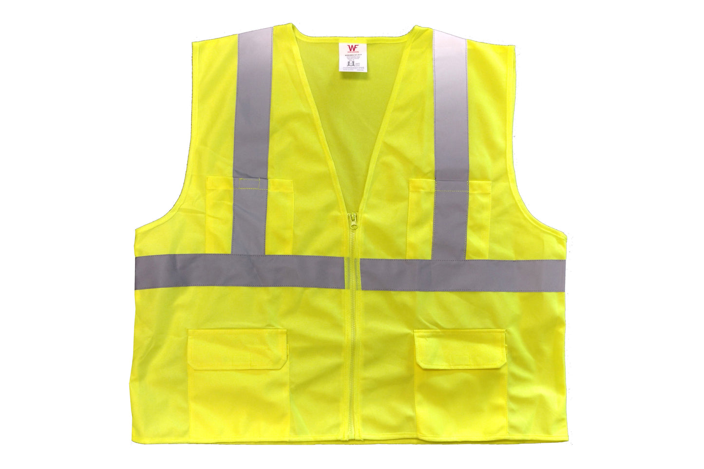 Hi-Viz Lime Safety Shirt – Solid Fabric, Zipper Front Closure, S-5X