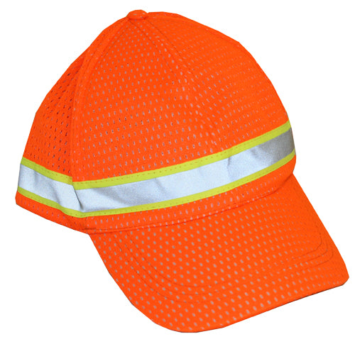 Hi-Viz Orange Baseball Cap – Mesh Fabric with Contrast Tape