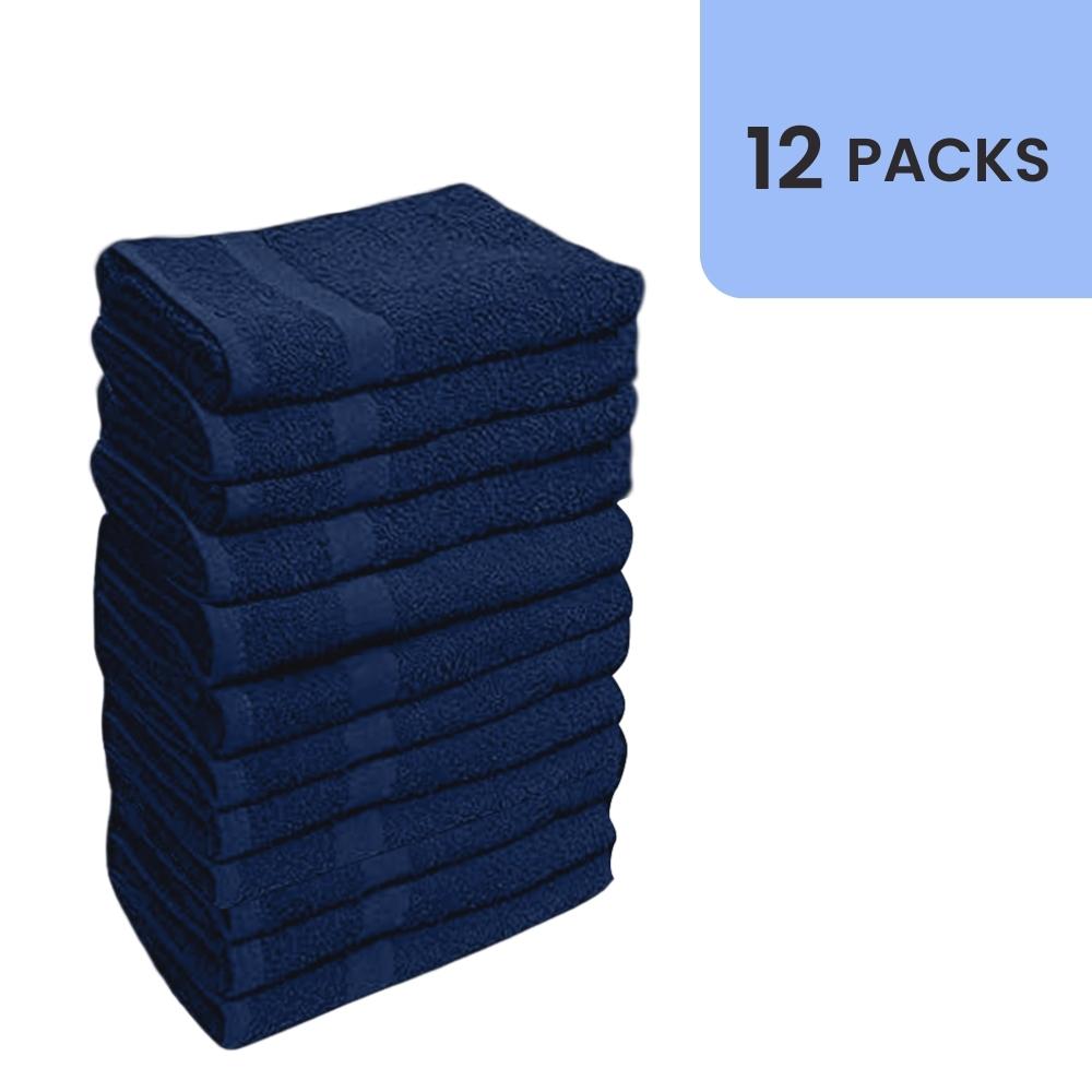 EOM 100% Cotton Ringspun Bleach-Safe Hand Towels – 16" x 28", 12-Pack for Salon, Gym & Home Use