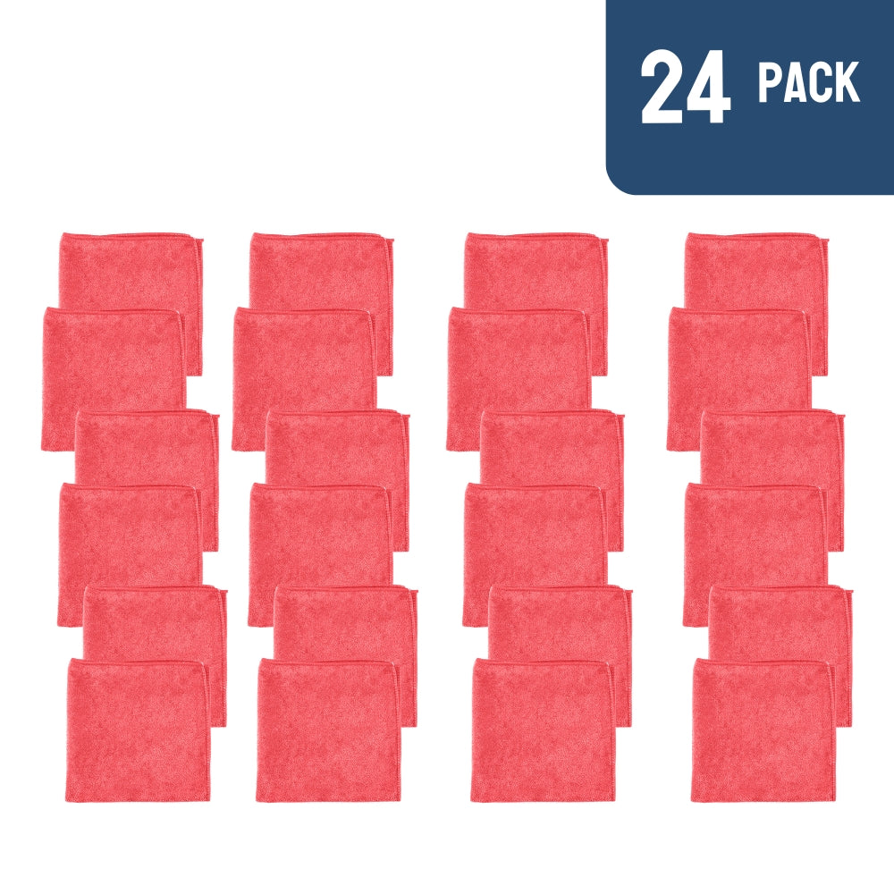 Paños de limpieza de microfibra EOM Towels, paquete de 24: los mejores paños para quitar el polvo, fregar, pulir, absorber, limpiar la cocina, la casa y el automóvil: color rosa, tamaño 12 x 12