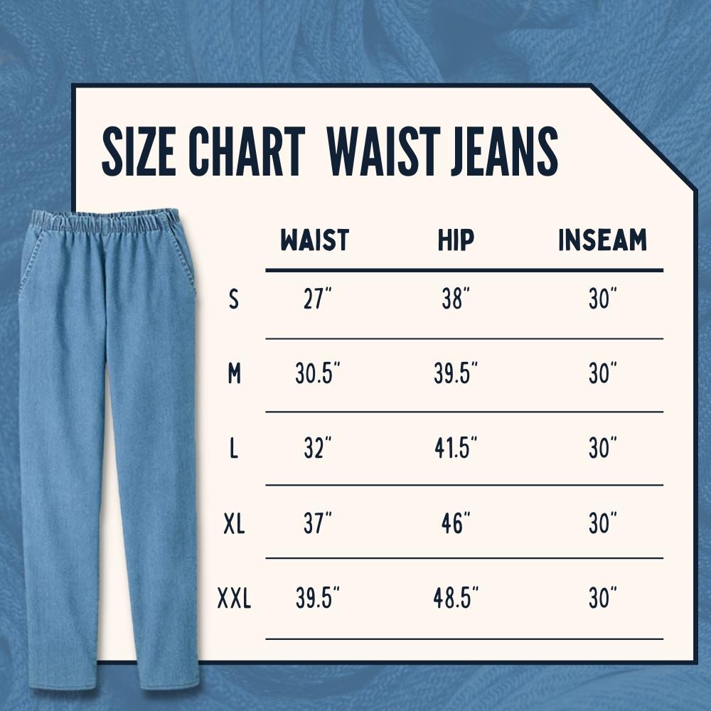 EOM Women's Pull-On Jeans with Side Pockets and Full Elastic Waist