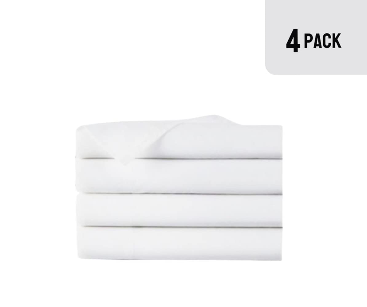 Sábanas planas tamaño twin de EOM Linens, algodón/poliéster de 180 hilos, 66 x 104 pulgadas, color blanco