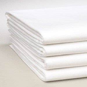 Sábanas planas tamaño twin de EOM Linens, algodón/poliéster de 180 hilos, 66 x 104 pulgadas, color blanco