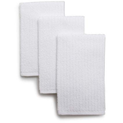 EOM Towels Bar Towels - Bar Mop Cleaning Kitchen Towels (12 Pack, 16" x 19") - Premium Ring-Spun Cotton White Kitchen Bar Towels, Restaurant Cleaning Towels, Shop Towels and Rags - Bulk Bar Mop Set