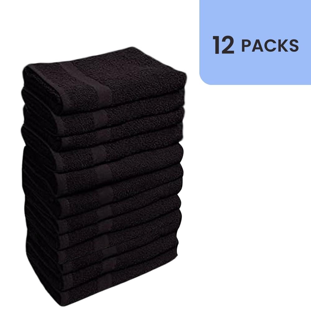 EOM 100% Cotton Ringspun Bleach-Safe Hand Towels – 16" x 28", 12-Pack for Salon, Gym & Home Use