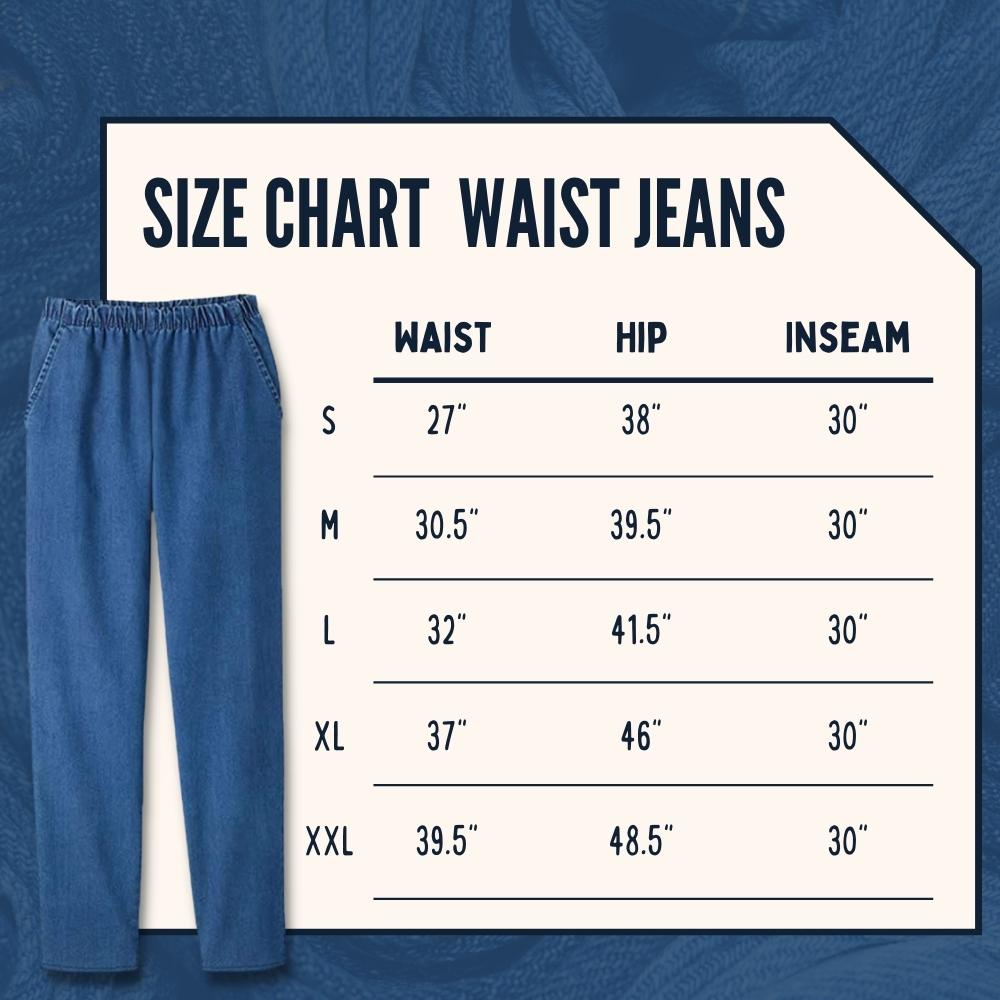 EOM Women's Pull-On Jeans with Side Pockets and Full Elastic Waist