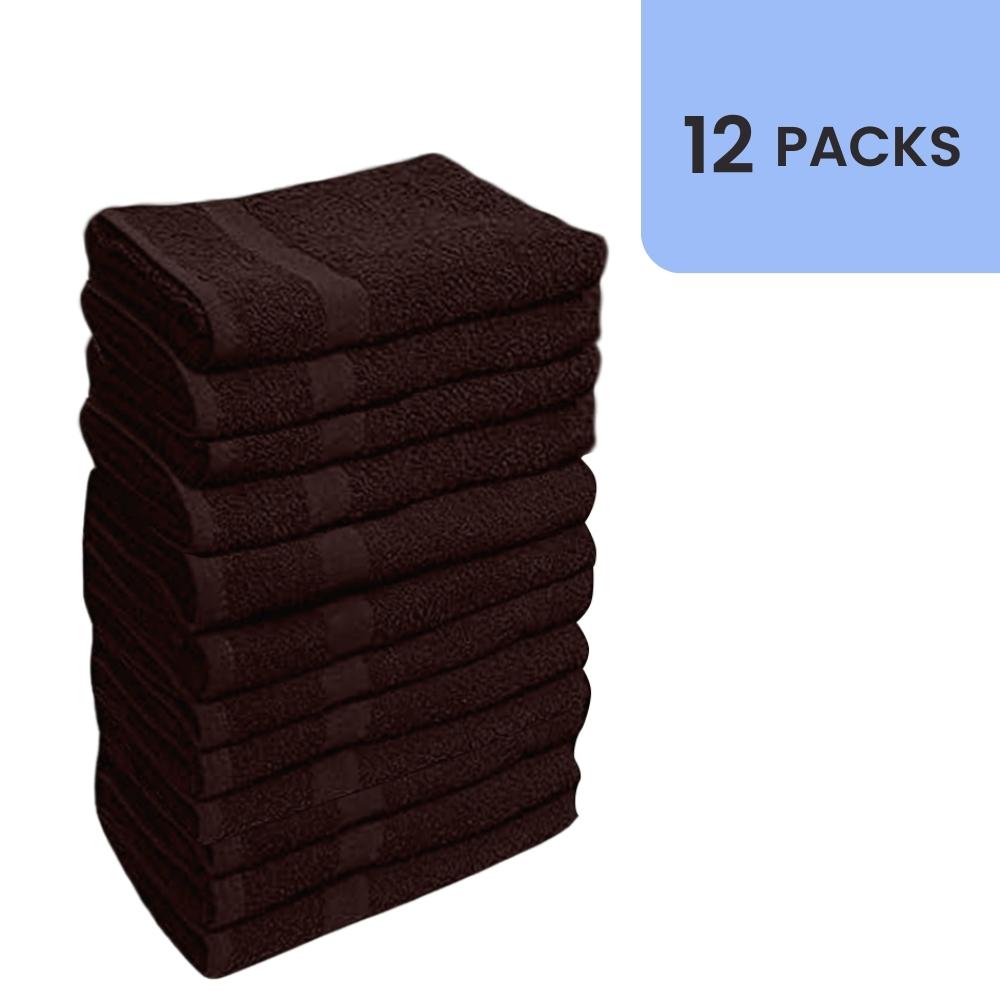 EOM 100% Cotton Ringspun Bleach-Safe Hand Towels – 16" x 28", 12-Pack for Salon, Gym & Home Use