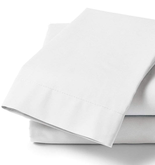 Fundas de almohada blancas de EOM Linens, tamaño estándar, algodón y poliéster de 200 hilos