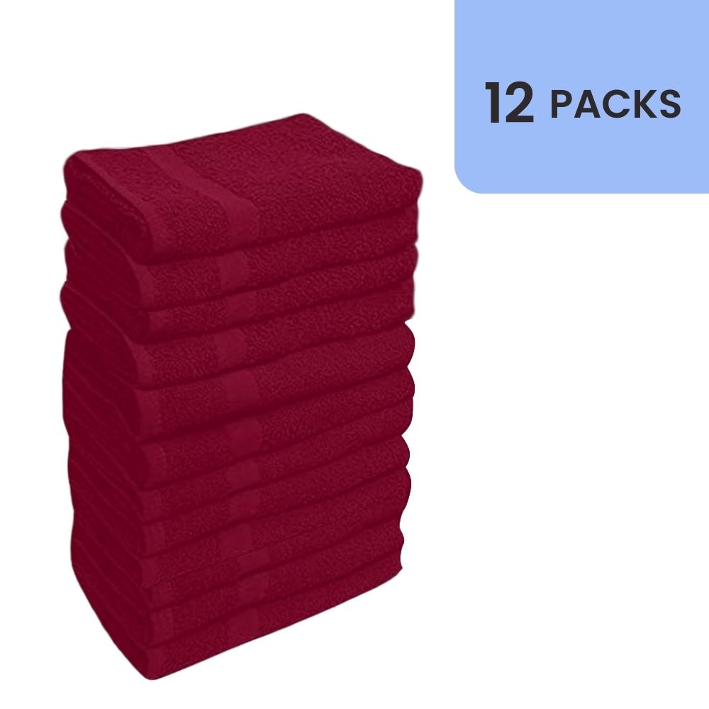 EOM 100% Cotton Ringspun Bleach-Safe Hand Towels – 16" x 28", 12-Pack for Salon, Gym & Home Use