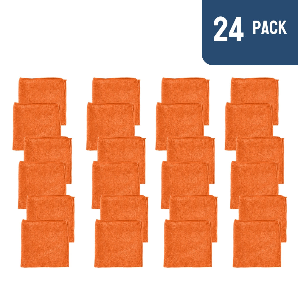 Paños de limpieza de microfibra EOM Towels, paquete de 24: los mejores paños para quitar el polvo, fregar, pulir, absorber, limpiar la cocina, la casa y el automóvil: color rosa, tamaño 12 x 12