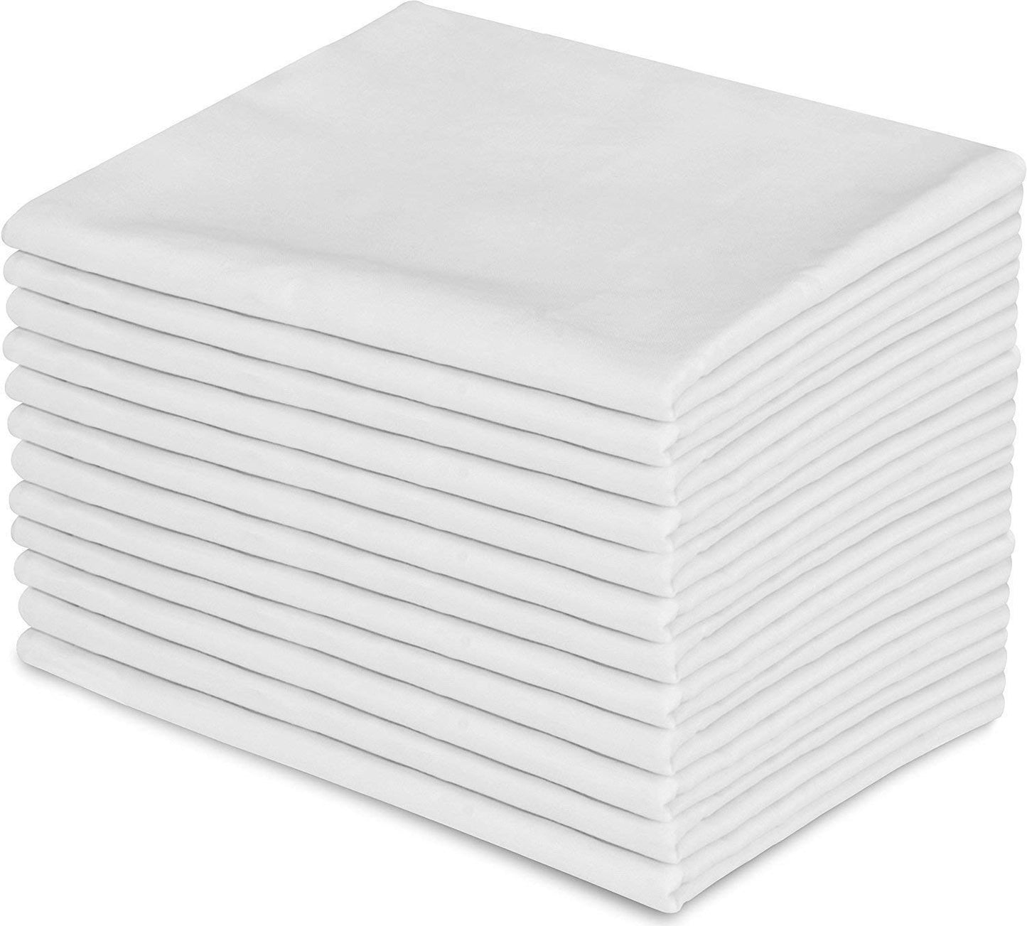 Sábanas planas tamaño twin de EOM Linens, algodón/poliéster de 180 hilos, 66 x 104 pulgadas, color blanco