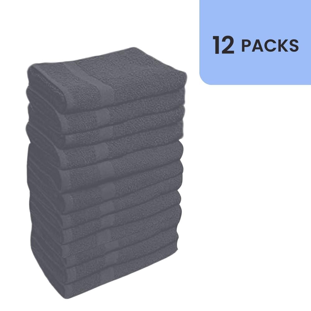 EOM 100% Cotton Ringspun Bleach-Safe Hand Towels – 16" x 28", 12-Pack for Salon, Gym & Home Use