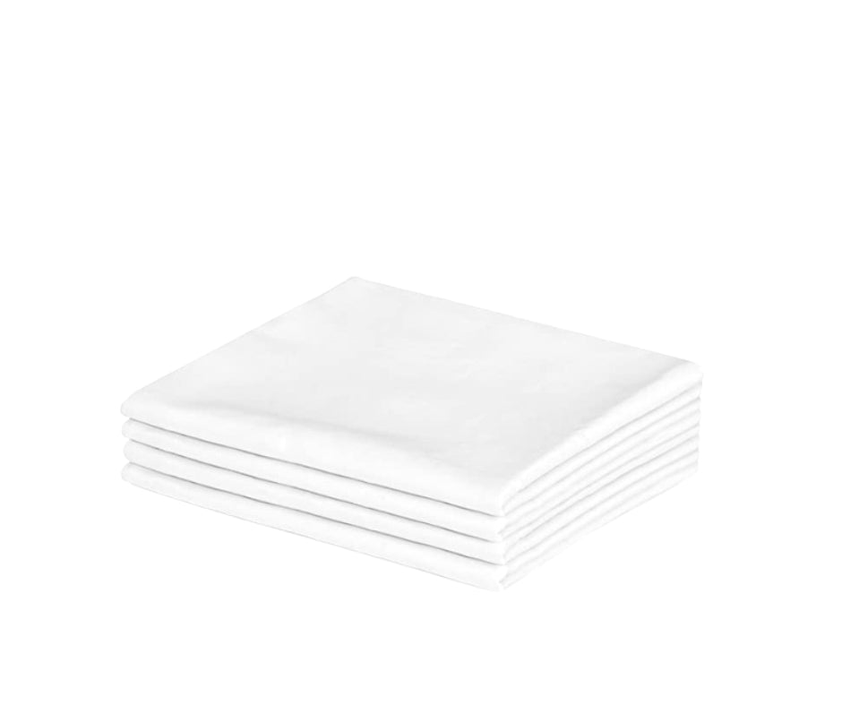 Fundas de almohada blancas de EOM Linens, tamaño estándar, algodón polivinílico de 200 hilos