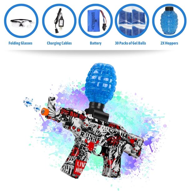 Pistola de juguete eléctrica de gel EOM, lanzador de bolas de gel para niños y niñas a partir de 12 años