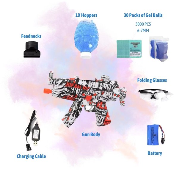 Pistola de juguete eléctrica de gel EOM, lanzador de bolas de gel para niños y niñas a partir de 12 años