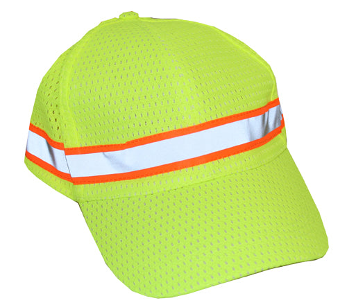 Lime Baseball Cap, Mesh Fabric Contrast
