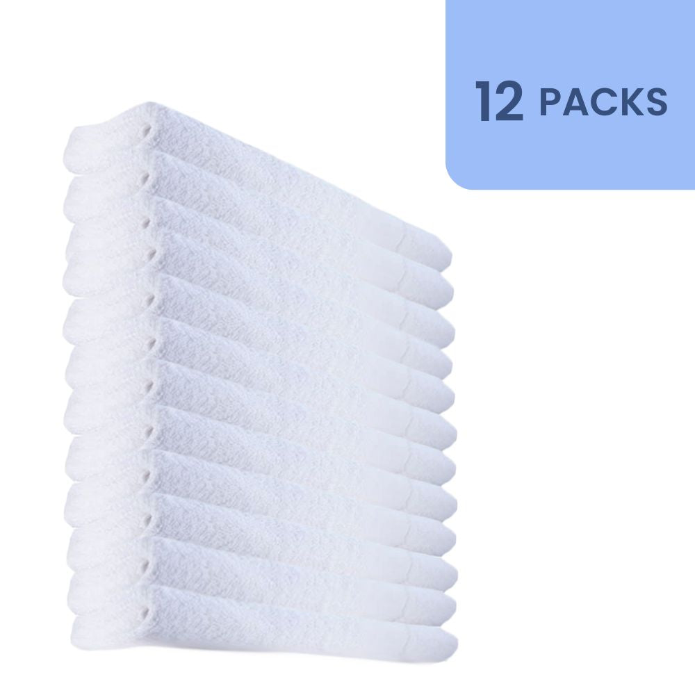 Lot de 12 serviettes de toilette EOM Basic en coton blanc 16" x 27" 