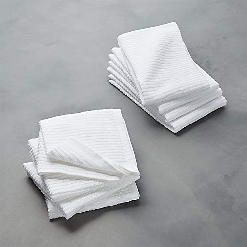 Ribbed Cotton Bar Mop Kitchen Towels, 16x19 in., White with Choice