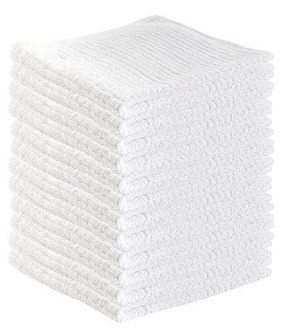 EOM Towels Bar Towels - Bar Mop Cleaning Kitchen Towels (12 Pack, 16" x 19") - Premium Ring-Spun Cotton White Kitchen Bar Towels, Restaurant Cleaning Towels, Shop Towels and Rags - Bulk Bar Mop Set