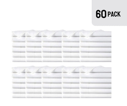 EOM Linens Twin Size Flat Sheets – T180 Cotton/Poly Blend, 66x104 in, White