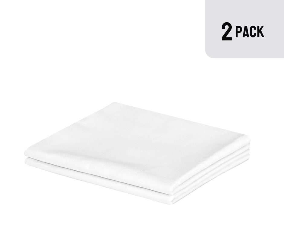Fundas de almohada blancas de EOM Linens, tamaño estándar, algodón polivinílico de 200 hilos 