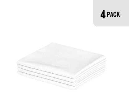 Fundas de almohada blancas de EOM Linens, tamaño estándar, algodón polivinílico de 200 hilos 