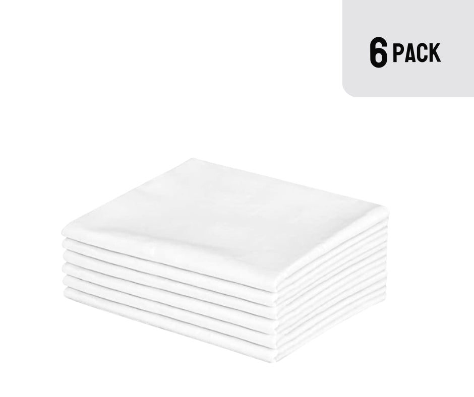 Fundas de almohada blancas de EOM Linens, tamaño estándar, algodón polivinílico de 200 hilos 