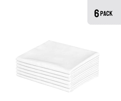 Fundas de almohada blancas de EOM Linens, tamaño estándar, algodón polivinílico de 200 hilos 