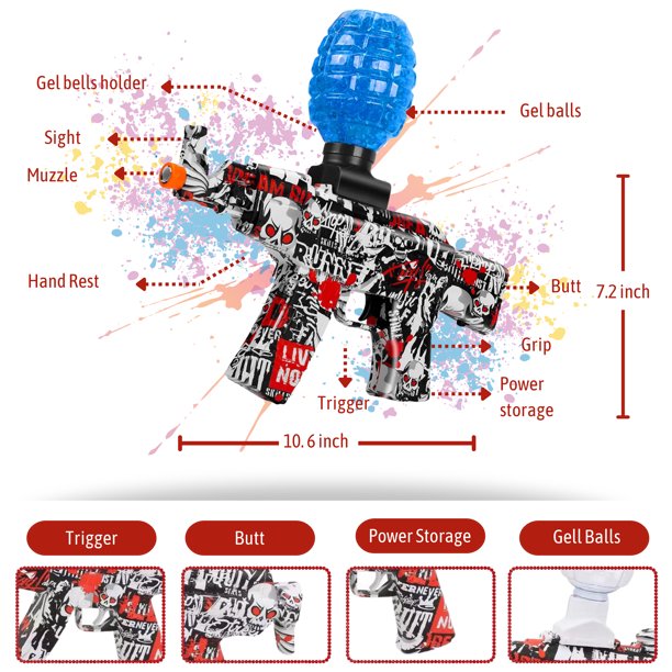 Pistolet à gel électrique EOM pour garçons et filles à partir de 12 ans